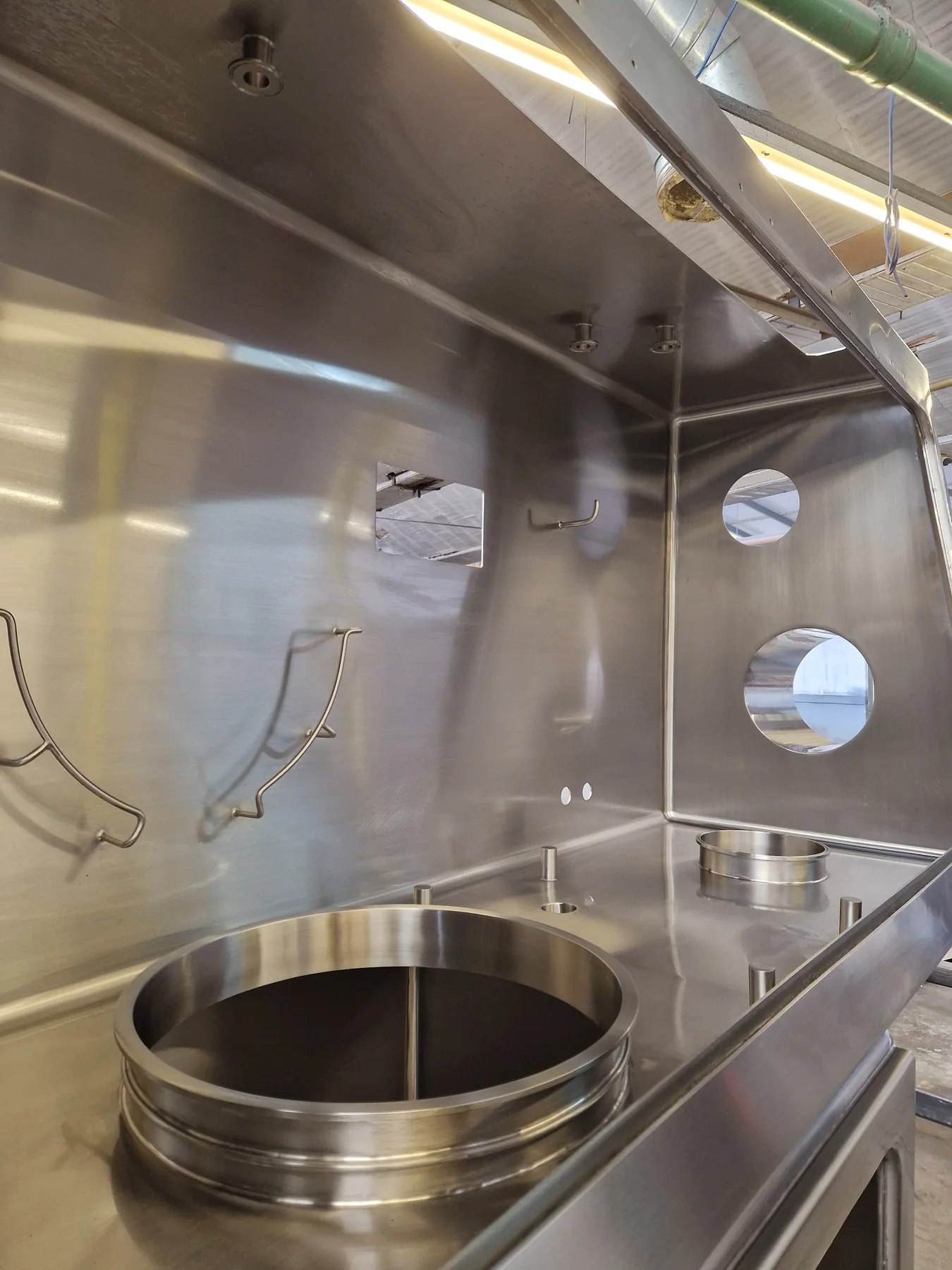Interior of a fabricated sheet-metal assembly