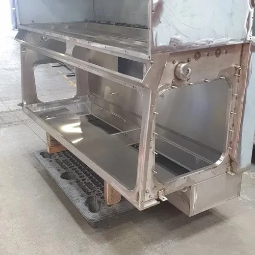 Sheet-metal assembly during an earlier workshop fabrication stage
