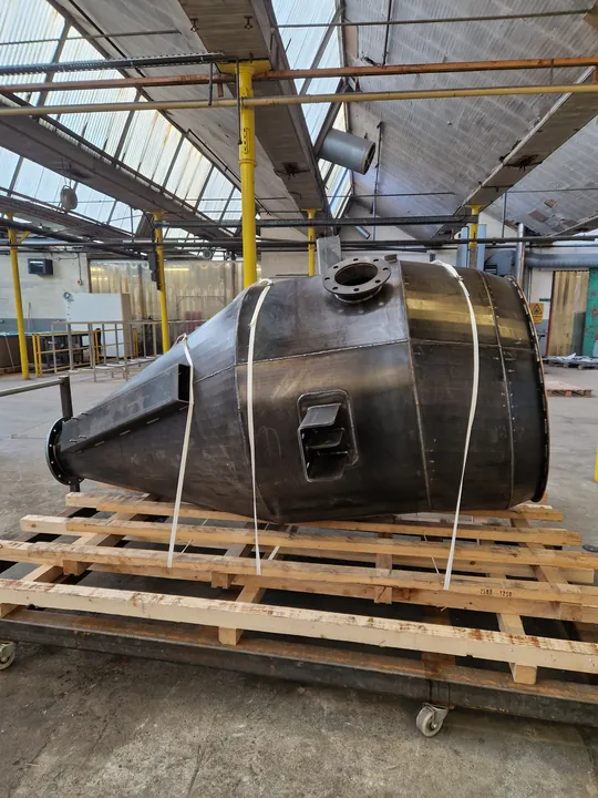Large fabricated conical component
