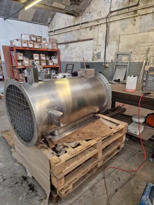 Cylindrical fabricated assembly rear view